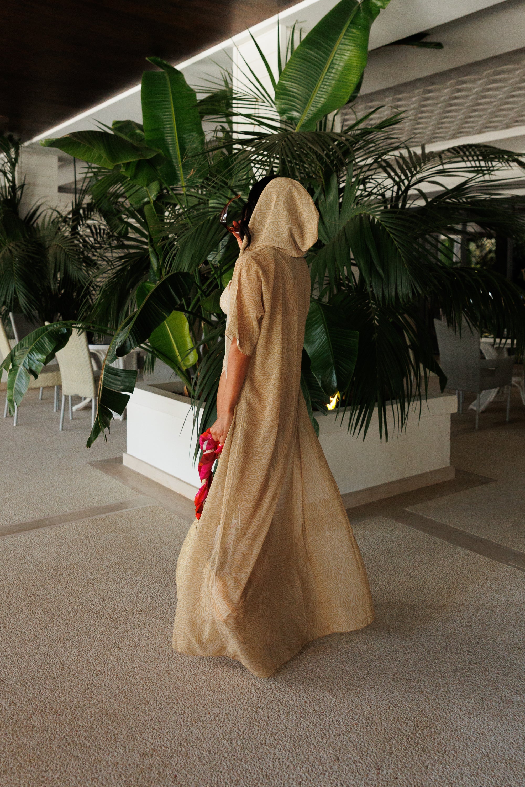 Kimono Con Cappuccio Safari Beige