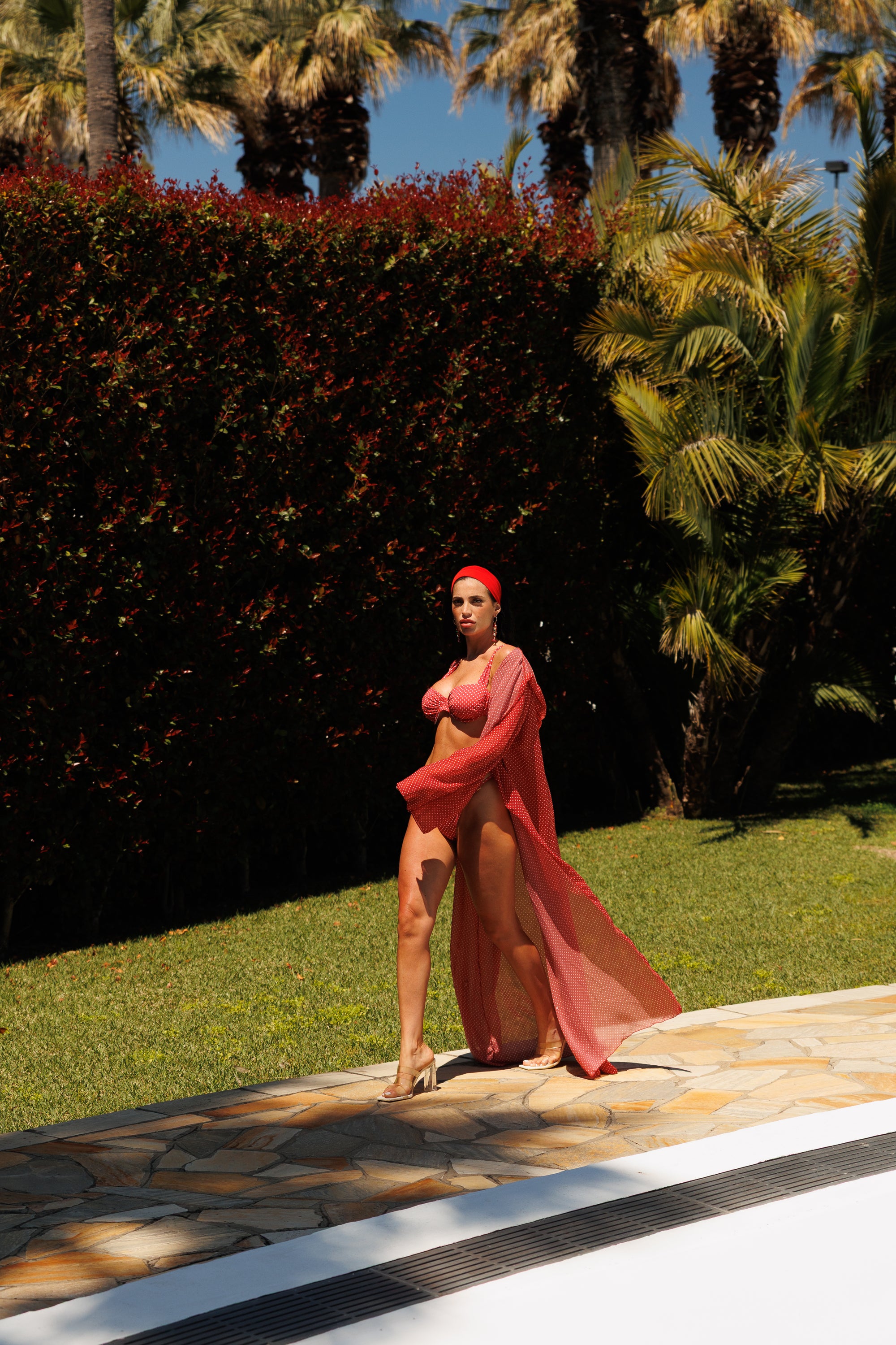 Bikini Mavi Pois Rosso