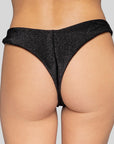 Brasiliana "V" Taglio Glitter Nero