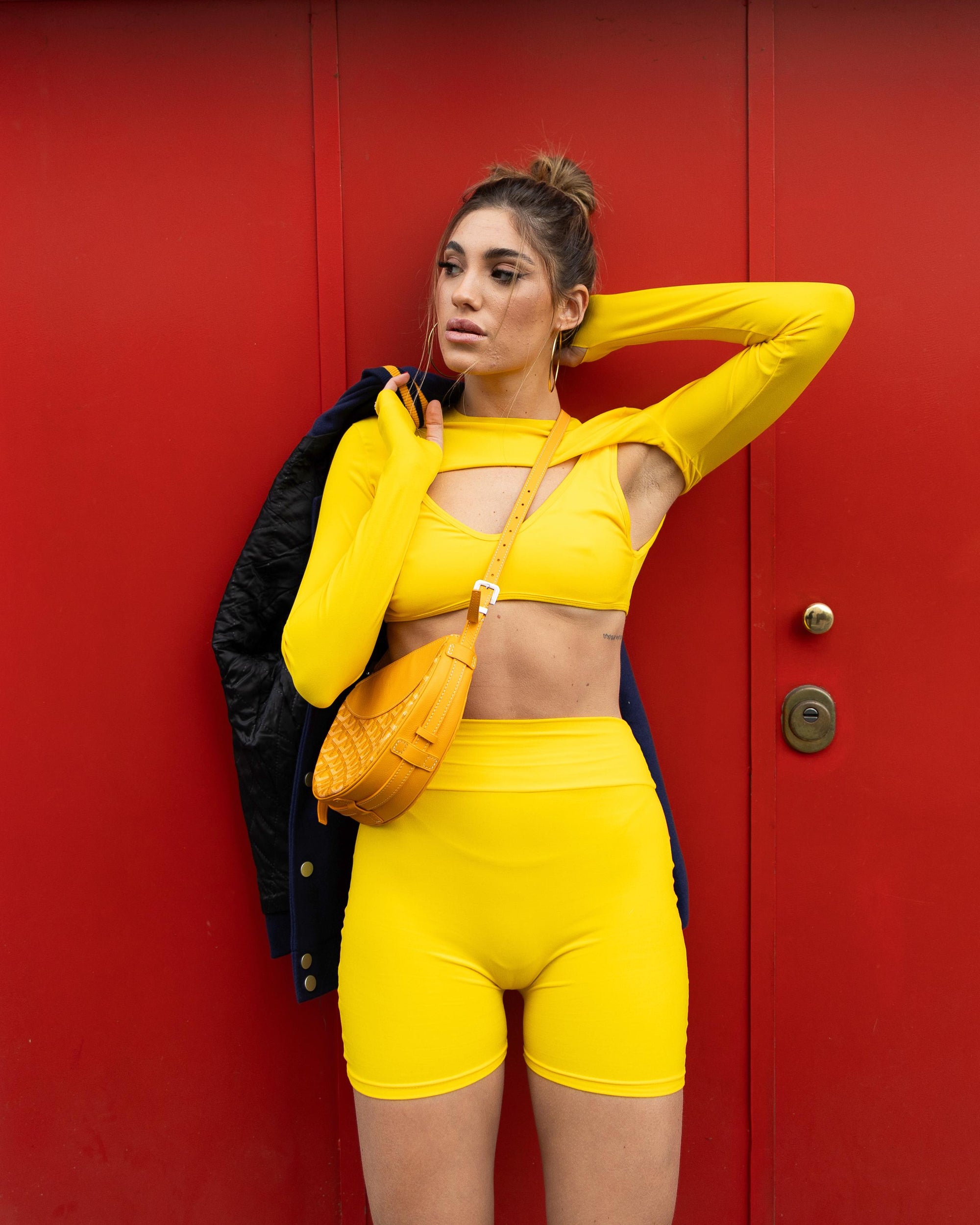 Set 3 pezzi Coprispalle Malibu Velluto Giallo