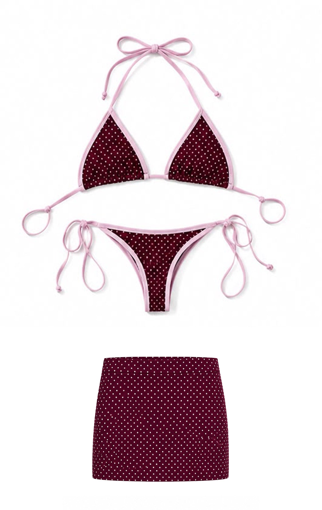 Bikini Pois con mini gonna