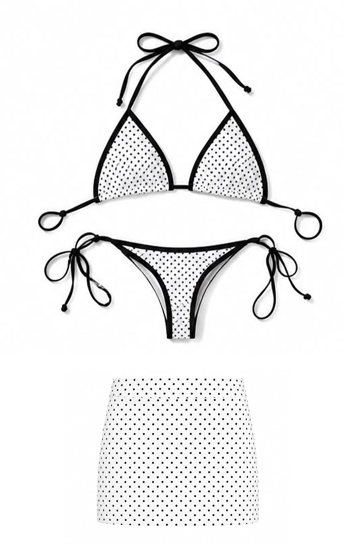 Bikini Pois con mini gonna