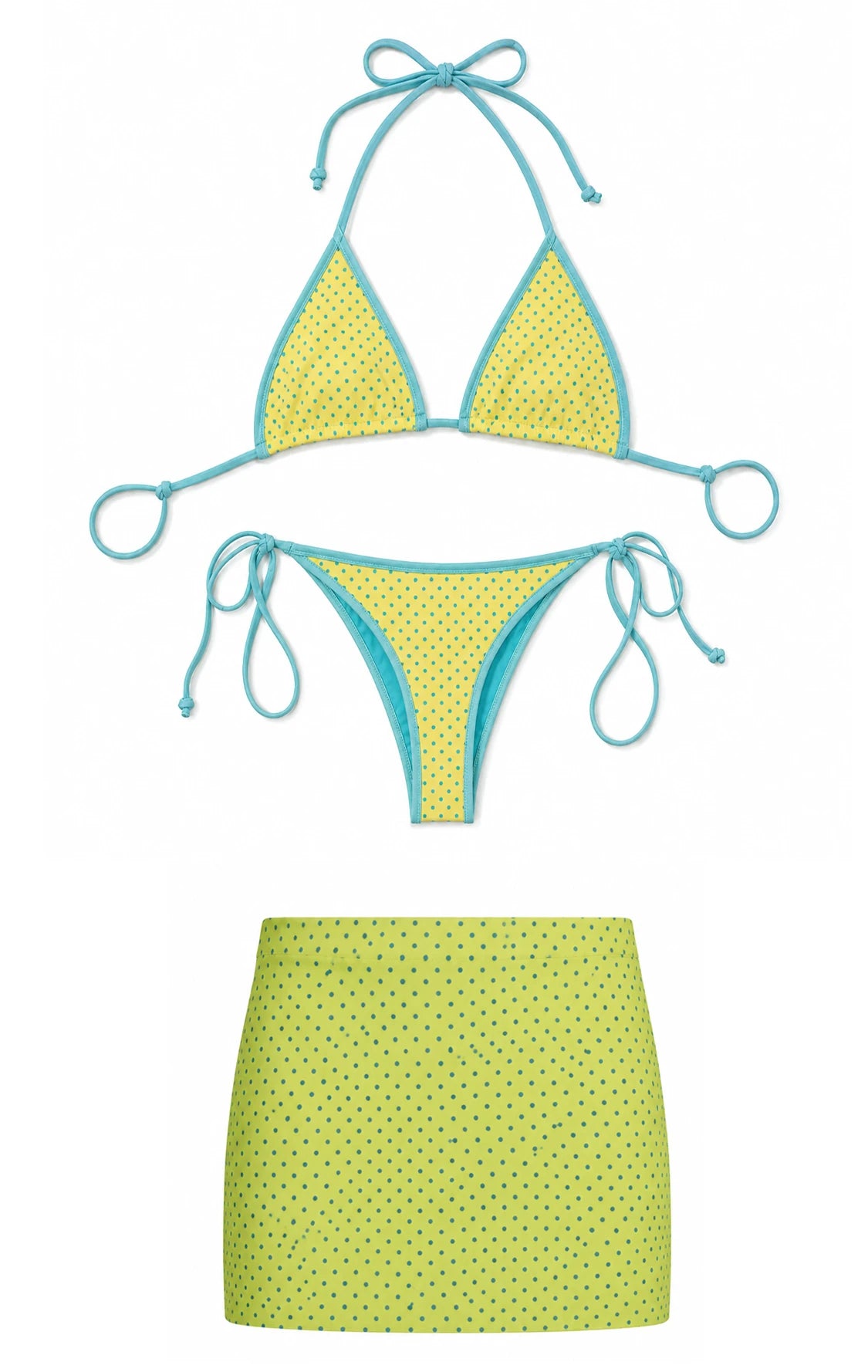 Bikini Pois con mini gonna