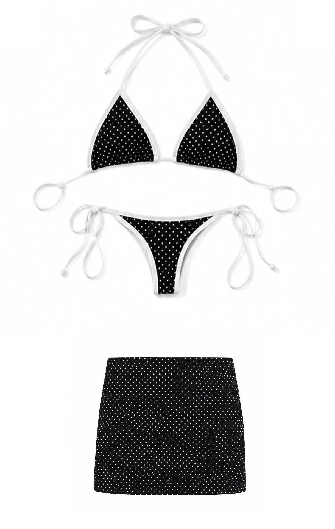 Bikini Pois con mini gonna