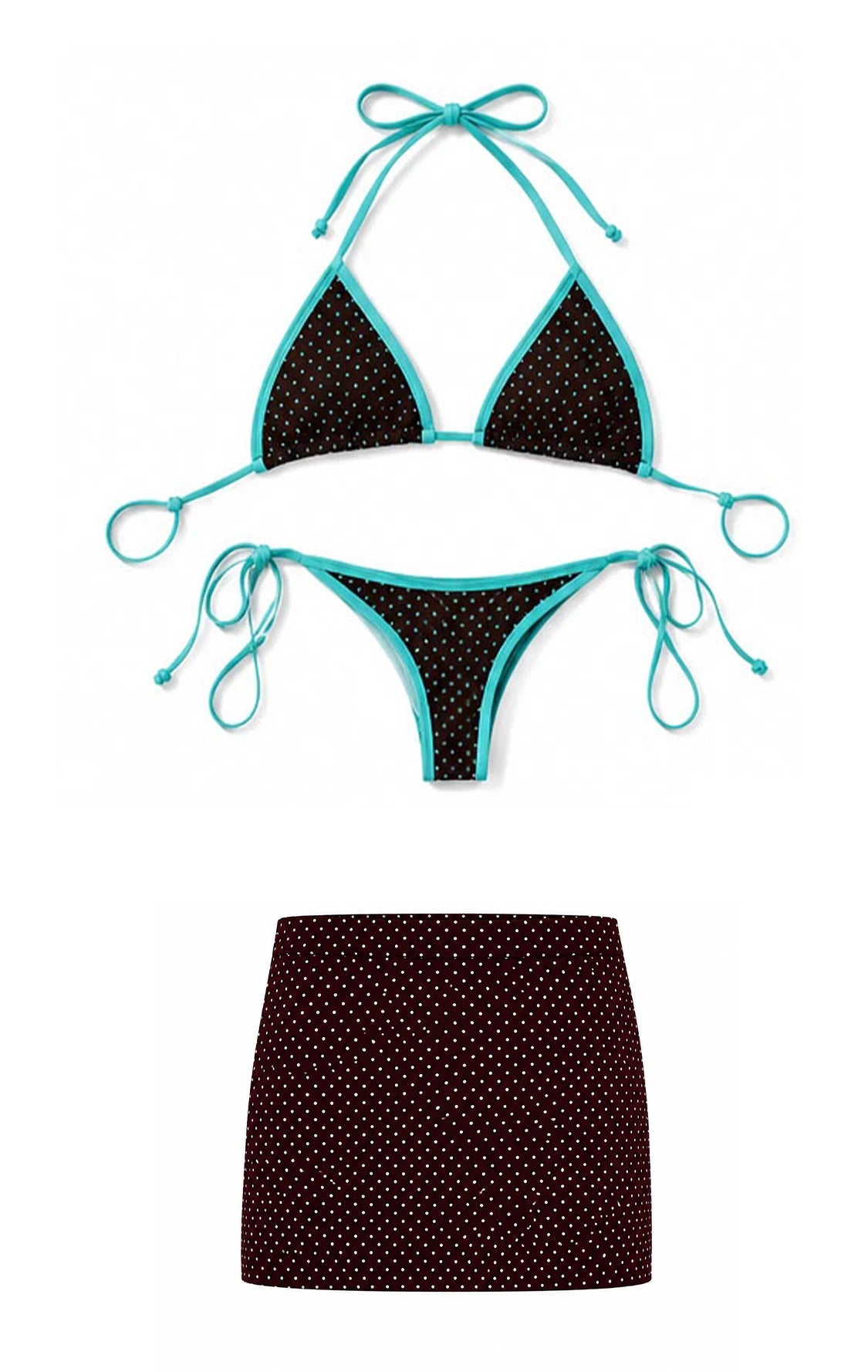 Bikini Pois con mini gonna