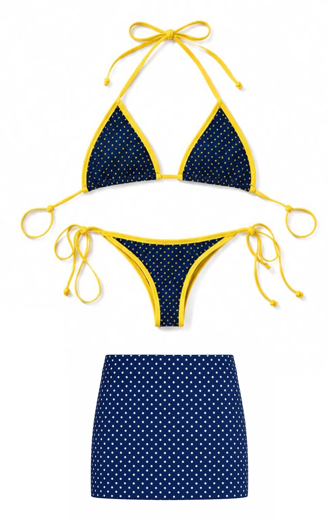 Bikini Pois con mini gonna